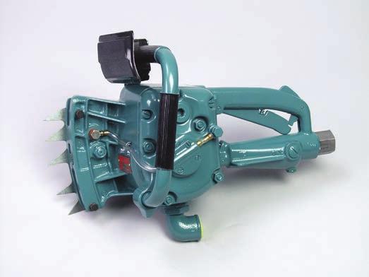 including underwater applications Low maintenance and easy startup saw chain and motor are automatically oiled by two separate lubricating systems Powerful 4 HP motors at 90 PSI air pressure, 92 CFM