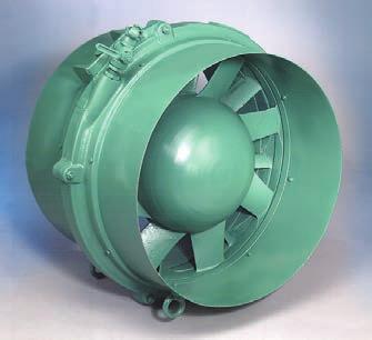 particular working environment. 8 1524 0300 24" dia. Pneumatic Axial Fan, 12,353 cfm output @ 90 psi W 70 6" dia.