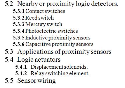 Chapter 5: Electric logic sensors and actuators
