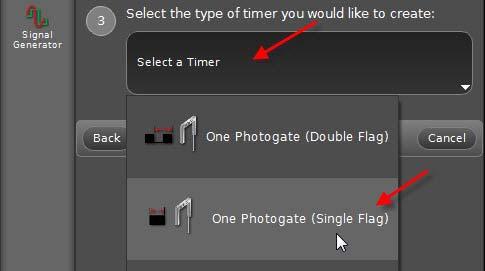 3 Select [One Photogate (Single Flag)].