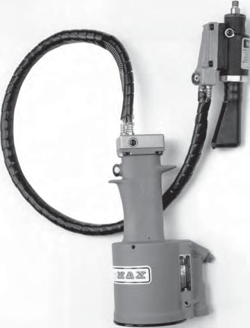 access applications. It transmits power from the power unit through three feet of flexible hose to a small, lightweight head.