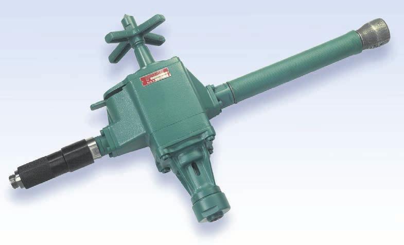 Drills Feed Length (lbs.) 4.6 6.7 12 12 28 32 37 Pneumatic, electric and hydraulic: high-torque drilling, reaming and driving units Pneumatic Corner Drill Model No.