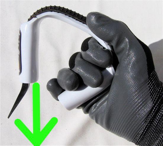 Do this by rotating your wrists as you pull it across the sole.