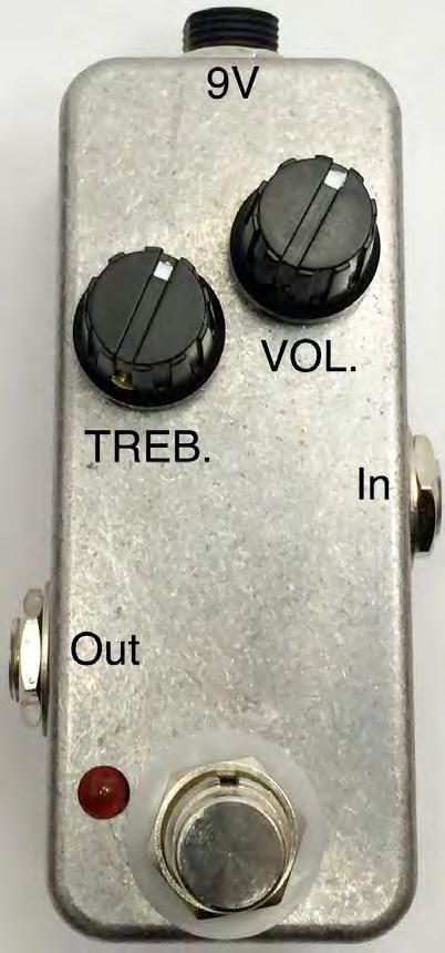 Operating Overview VOL: Adjusts the overall output volume. TREB: Cuts or boosts frequencies over 2.2KHz. Clockwise boosts. Counter Clockwise cuts.