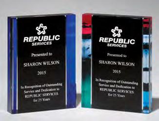 Airflyte Plaques & Acrylic Awards Premium Series Acrylic with Printed Blue or Stained Glass Pattern Border, Silver