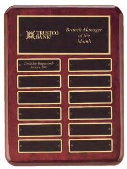 LASER ENGRAVABLE BLACK BRASS PLATE INDIVIDUALLY BOXED Rosewood Piano-Finish Gavel Plaque P3760 9