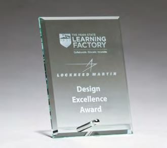 Glass Awards Premium Series Glass Award NEW Blue Mirror Glass Award with Silver
