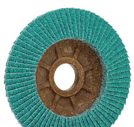 The PLANTEX high-tech compound is becoming the standard flap disc for many companies. The backing plate is made of hemp fiber and can be trimmed completely.