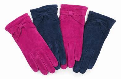 Size: Small, Medium & Large. Available in Berry BER & navy NAV. 68242 Button & Frill Detail Leather Glove Genuine leather.