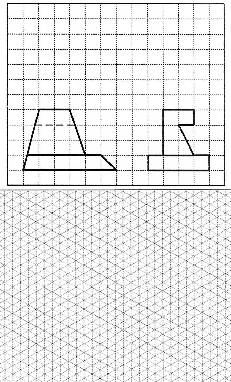 (b) Two views of a multiview drawing of an object are given in figure 3.