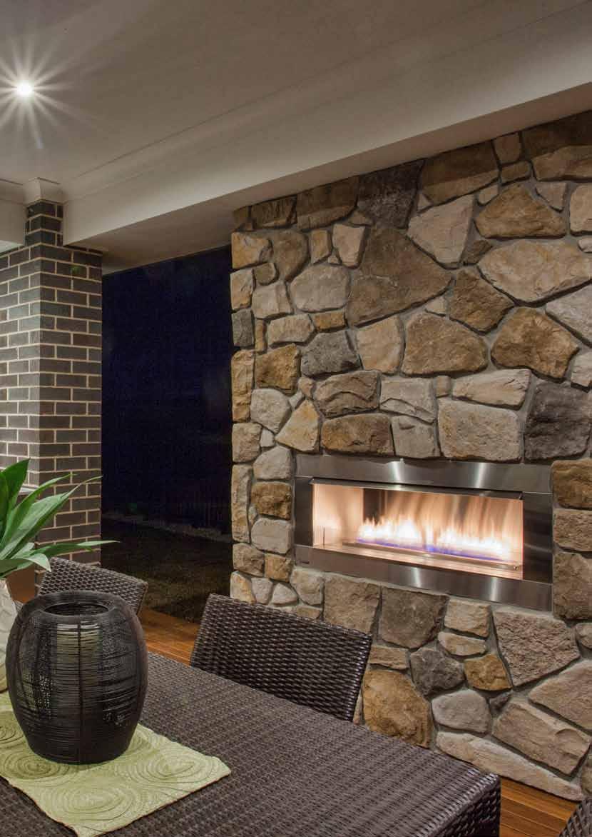 Fieldstone stone cladding complements any natural environment.