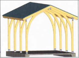 Gable Roof Pavilions Pitch & Taper Framing Wood PTC Beams Tube