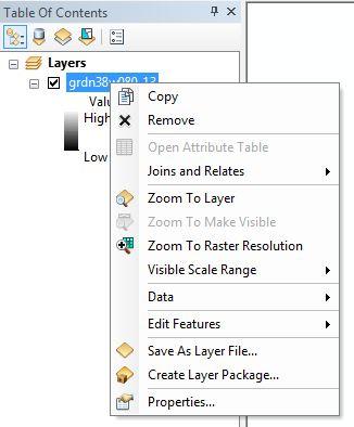 Changing Symbology on Raster Datasets Changing the symbology on a raster dataset (such as a digital elevation model) is accomplished using the Layer Properties dialog box.