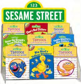 DISPLAYS 50% Discount on the Books plus FREE Display! Sesame Street Wire Combination Floor Display FREE with order of 480 LA Books plus 64 Large Format Books 48 Pockets 62"H, 18"Dia.
