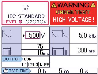 The pictograms are shown to intuitively understand the setting of the test conditions.