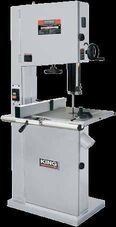 New improved upper & lower blade guide system 21 WOOD BANDSAW KC-2102FXB 2 speeds (1890/3800) SFPM Rack and pinion height adjustment system Miter