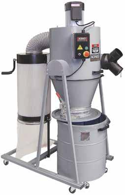 2 Steel drum capacity: 60 gallons Dust port opening: 3 x 4 / 1 x 8 Manual crank handle for easy cleaning 3