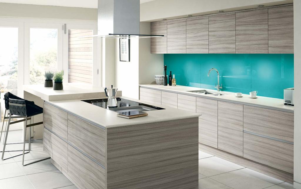 18 19 Glacier Driftwood The latest Italian styling with an integrated handle rail cleverly defined by the horizontal