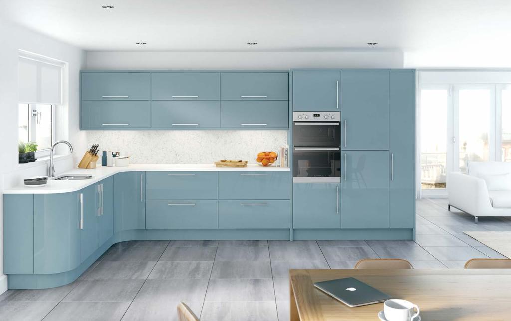 6 7 Glacier High Gloss Metallic Blue The metallic effect adds a new dimension to the modern
