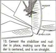 Installation of the rubber motor is made possible by an access hole in the fuselage bottom