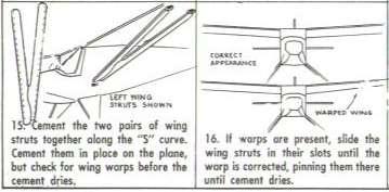 Glue a rib that has been trimmed in the same manner as the center section rib to the root end of each wing panel.