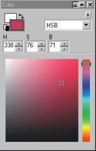 If you want to specify the color numerically, Hue is given as an angle while Saturation and Value are expressed as percentages.