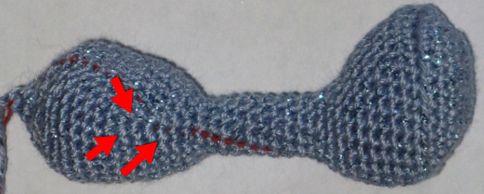 Little Owl s Hut Crochet pattern 2015 The bottom part of the leg (consists of two parts) Main part (make 2) Work with blue yarn.