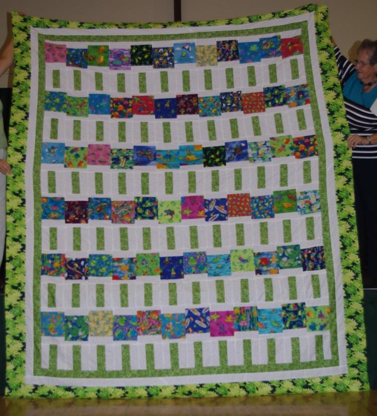Focus Fabric If you are using a variety of Fabrics you will need at least a 6 ½ inch square. Use your own judgment as to how many different pieces you would like. I used 72 Frog Squares.