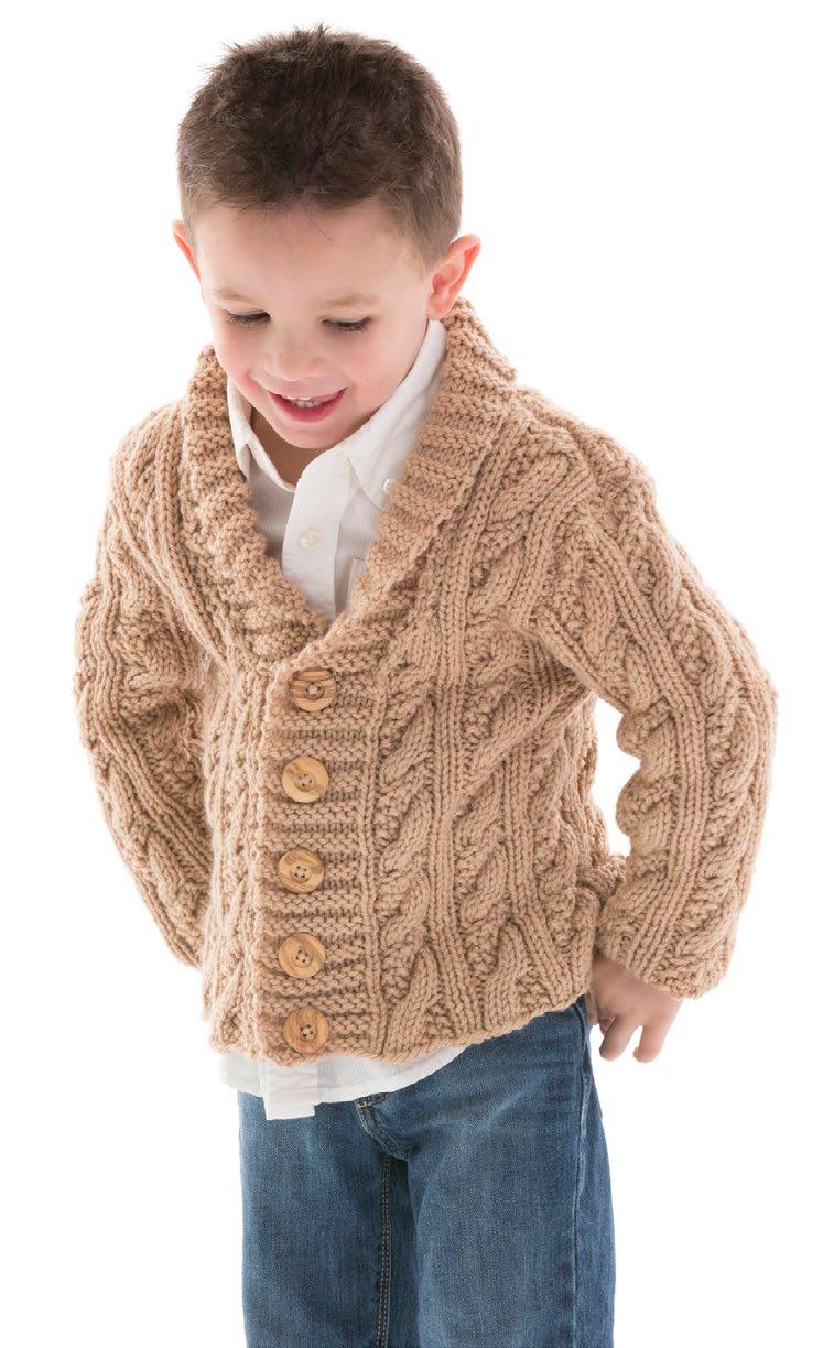 LW5206 Little Man Cable Cardigan Pattern Stitches Buttonhole (over 9 sts) Row 1: Work in Garter Ridge pattern as established over next 3 sts, work next 2 sts tog (k2tog or p2tog to match pattern),