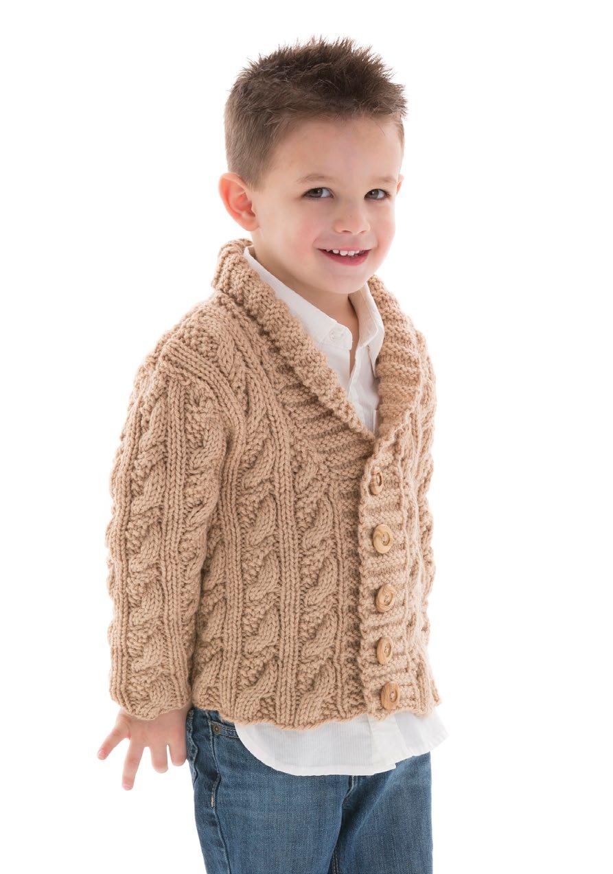 LW5206 Little Man Cable Cardigan Cable Pattern 15 13 11 9 7 5 3 1 10-st repeat 16 14 12 10 8 6 4 2 16-row repeat Key knit on RS, purl on WS purl on RS, knit on WS seed-front 3/3 RC (3 seed sts over 3