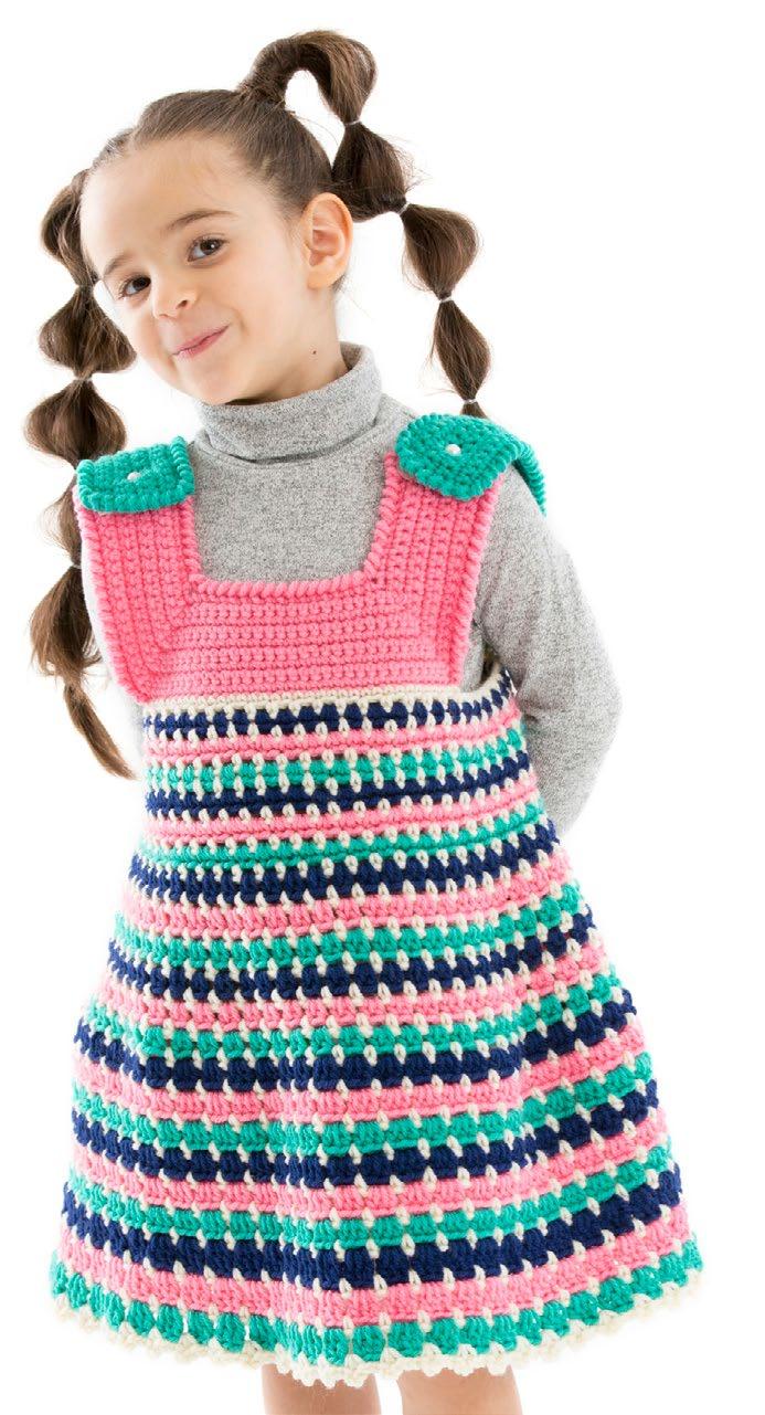 Colorful Stripes Sweater Babies are stimulated by bright colors, so crochet this sweater in vibrant stripes and have a happy baby! Parents will be happy too, knowing that the yarn has been tested.