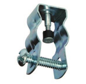 300 3/8" Rod hanger with 3/4" plated pin One Hole Strap Used to attach conduit or armored cable to concrete. Fastener pre-assembled to a 16 gage conduit strap.