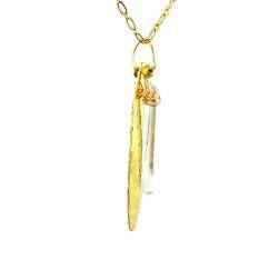 QUARTZ SPIKE N-WQUA 18k gold plated wing with