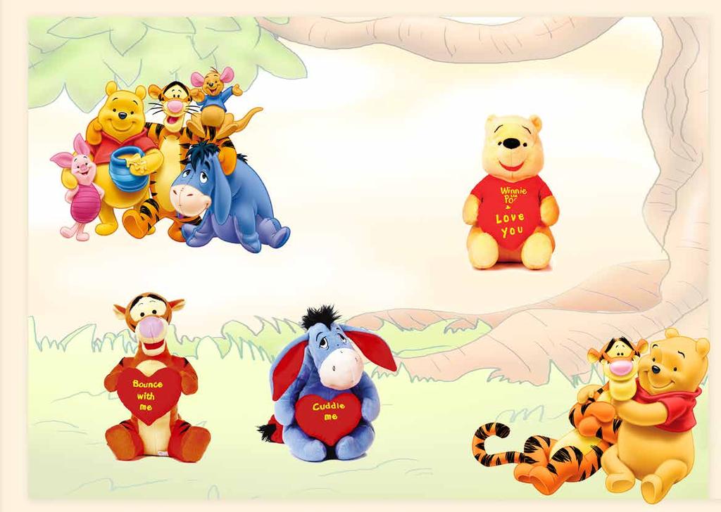Winnie The Pooh Holding Hearts Gift Collection 3 71014 12 /30CM WINNIE THE POOH HEARTS S/3 GIFT Qty 24