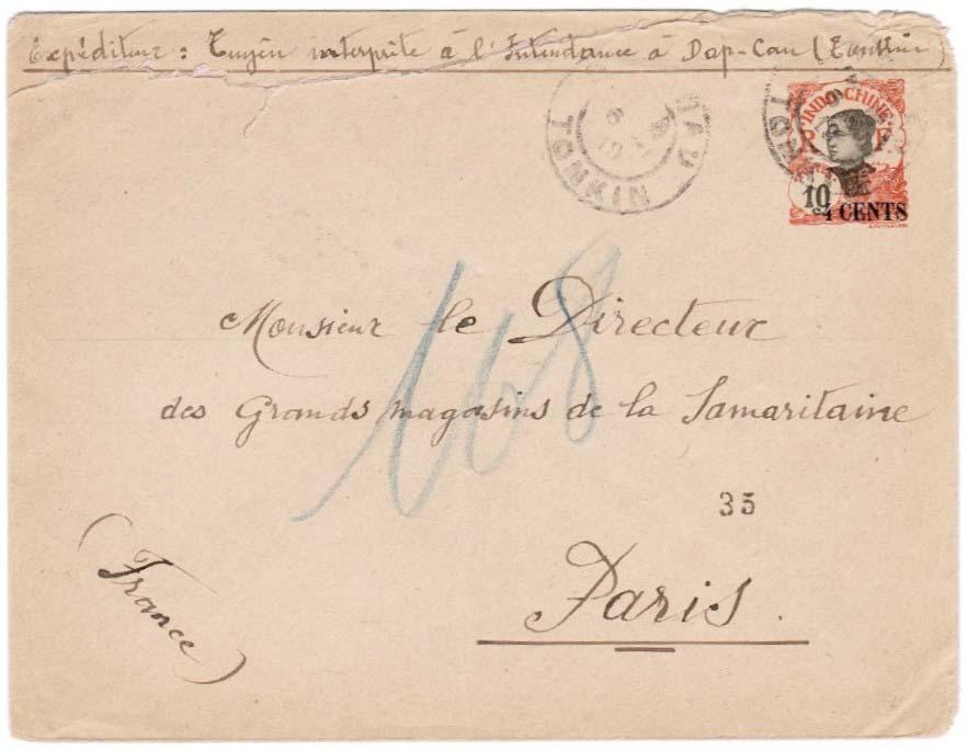 Use of 4 cent Envelope Because this envelope only represented 4 cents postage, it was given a handwritten