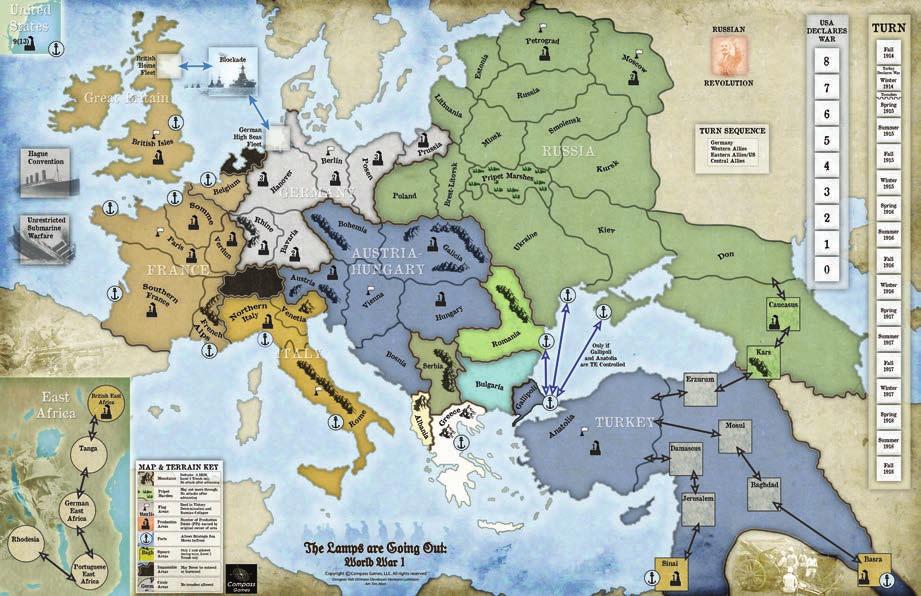 The Lamps Are Going Out 3 1.0 INTRODUCTION The Lamps Are Going Out is a game simulating World War I in Europe at the grand strategic level.