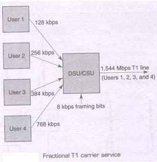 Fractional T Carrier Service Fractional T carrier emerged because standard T1 earners provide a higher capacity (i.e., higher bit rate) than most users require.