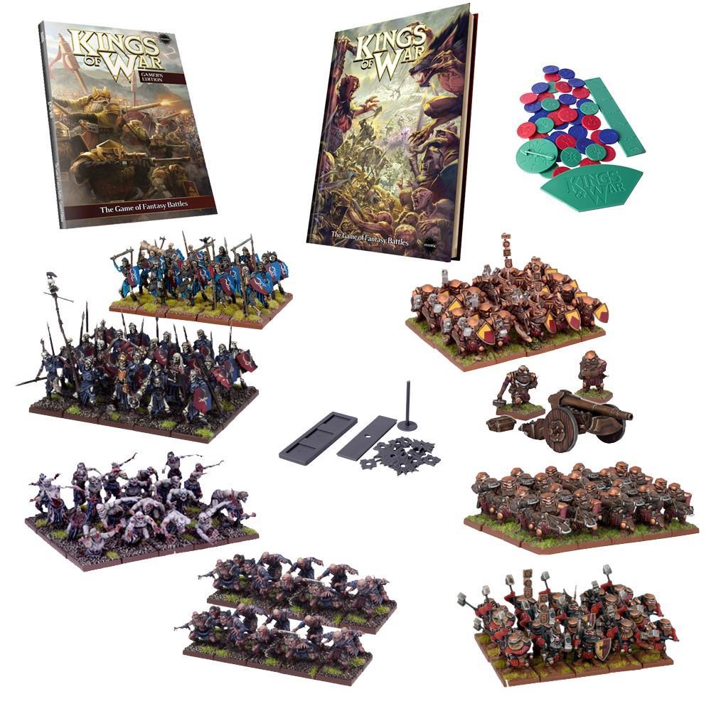 MGKW08 Kings of War Mega Two-player Starter Set $174.99 Two ancient foes face each other across the field of battle, each intent on the destruction of the other.