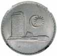 300* Malaysia, cupro-nickel fifty sen, 1969, mint error with no security edge, (KM.5.2).
