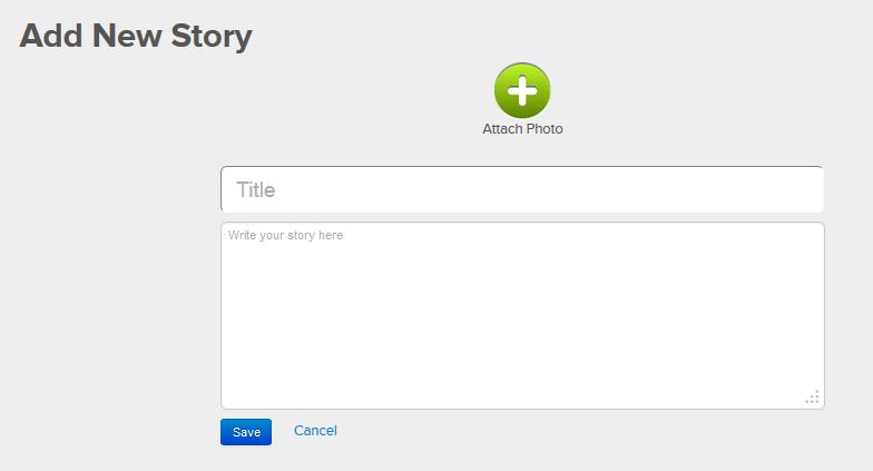 Adding Stories Type a Title for your story.