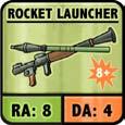 Rocket Launcher - Ranged-attack weapon with a range of eight spaces, inflicting four points of damage. This is an area-effect weapon.