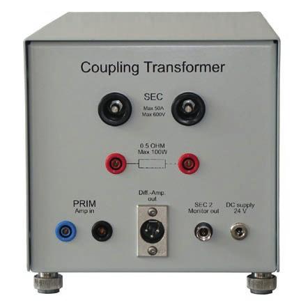susceptibility tests. We developed a coupling transformer which meets all requirements.