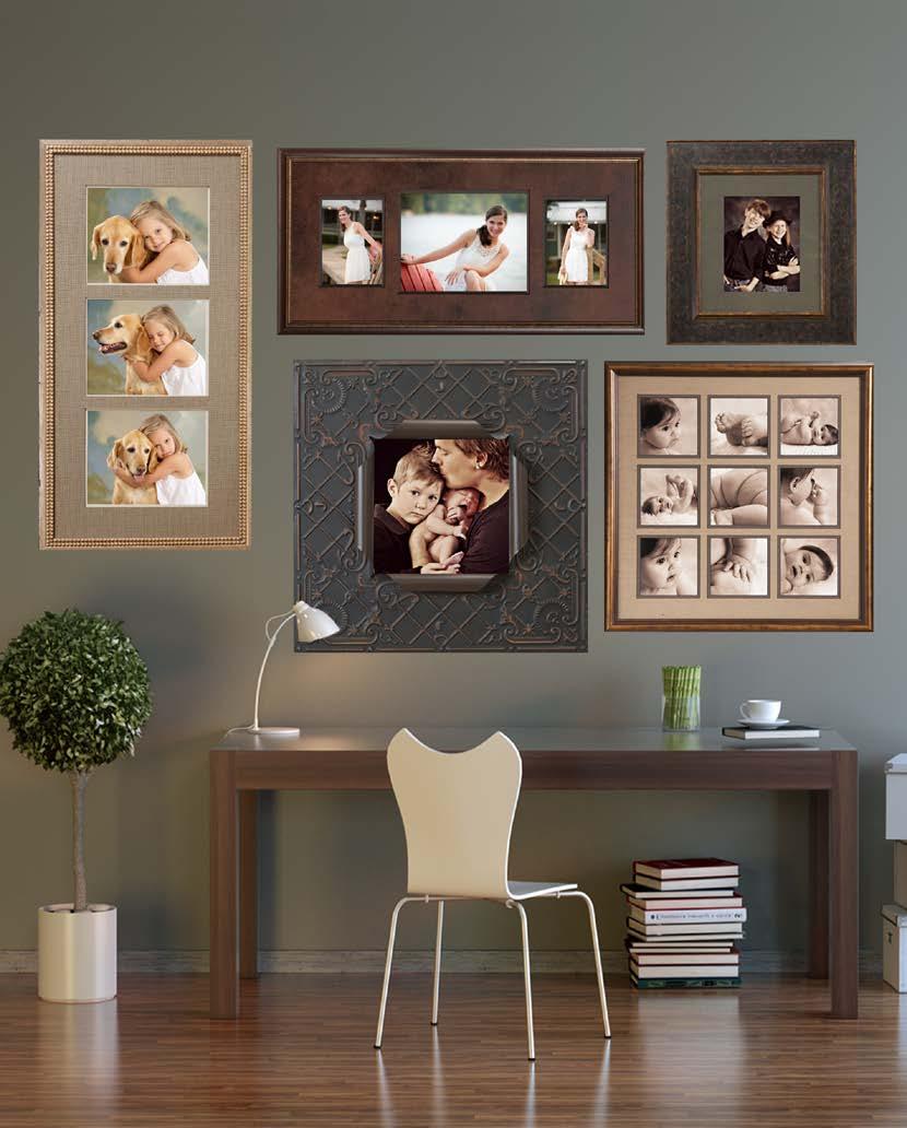 Framed Collages These multi-opening, double matted frames are a great way to display an assortment of images.