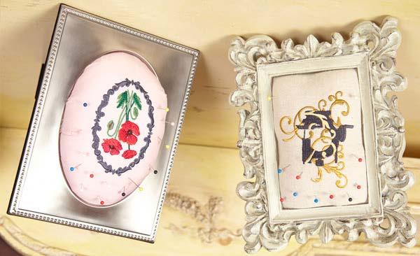 Picture-Perfect Pincushion A picture frame pincushion is a cute and crafty addition to decor, and a useful one too!