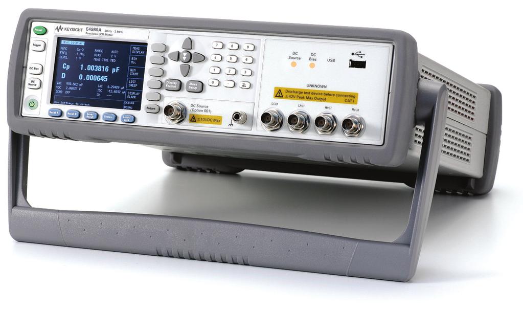 Introduction Exceptional accuracy and repeatability DC bias function up to 40 V (Option 001) High-speed measurement, scanner interface (Option 301) This application brief describes