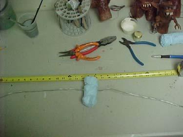 The first thing I did was cut a piece of scrap foam to the size I wanted 5" long, 2"wide & 2" deep.