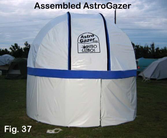 If the AstroGazer is not being used make sure that the cover is rolled down all the way. Congratulations, you have completely assembled the AstroGazer (Fig. 37).