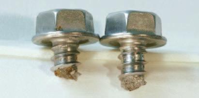 Galvanic corrosion occurs when dissimilar metals are in contact in the presence of an electrolyte (such as water, condensation, etc.).