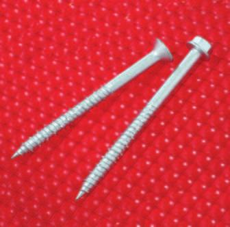 Flex Technology for Concrete Applications Aggre-gator 300 Series Stainless Bi-Metal Fasteners Material/Heat Treat: Head and shank made of 300 series (18-8) stainless steel alloy Fused and hardened