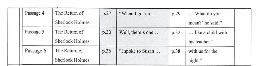 48 From Line 9-13 From The Return of Sherlock Holmes From page 36 ( I spoke to Susan) to Page 38 (